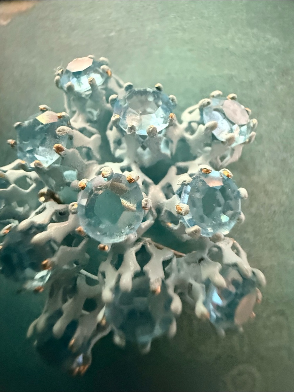 Blue Crystal Floral Brooch - Women Jewelry